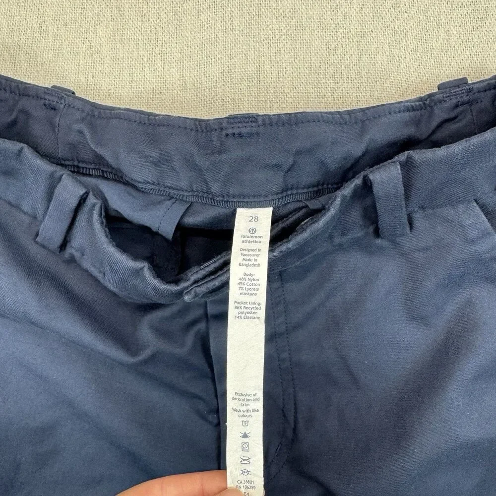 Lululemon Commission Pants Mens 28x32 Slim Navy Ventlight Performance Golf Smart